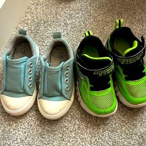 Two pairs of boy toddler size 6 shoes